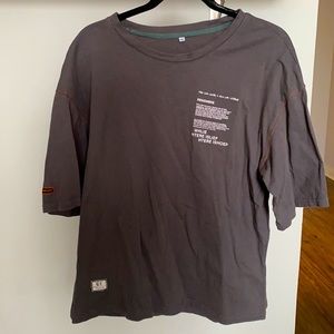 Oversized grey graphic tee